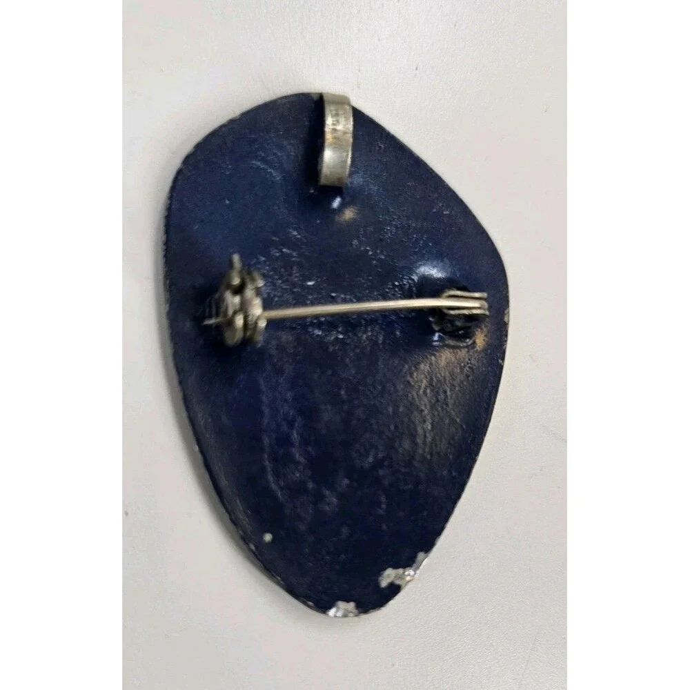 Vintage Sterling Silver Enamel Tulip‎ Flowers Made In Israel Brooch Pin Pendant